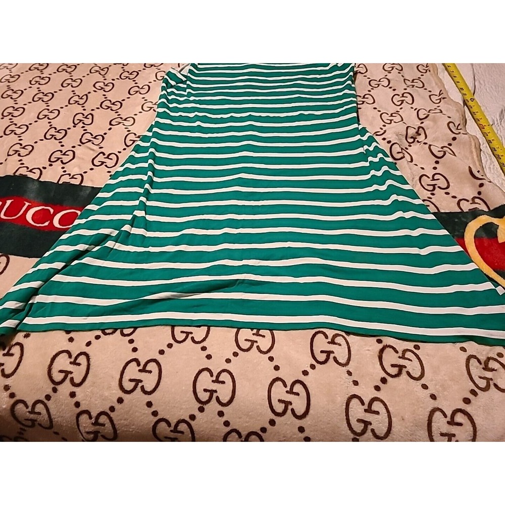 Ann Taylor Sleeveless Green And White Striped Dress Size Womens 14 Rayon Spandex - Picture 4 of 8